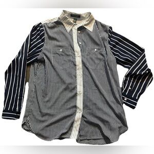 Ralph Lauren Navy and White Striped Blouse